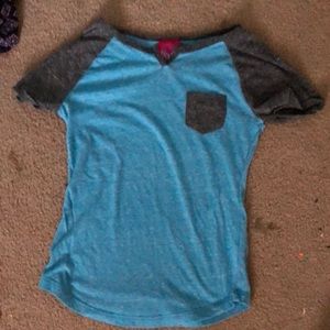 blue and grey short sleeve